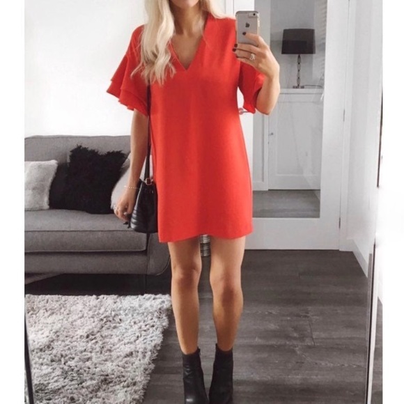 Red Zara Shift Dress - Picture 1 of 4